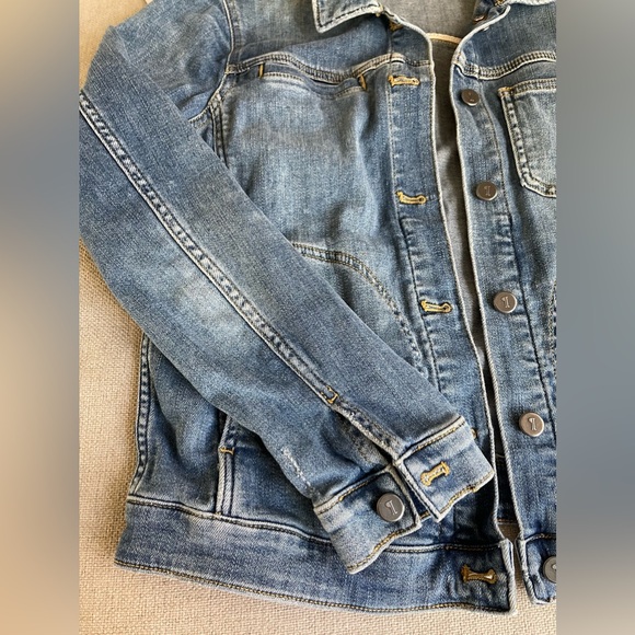 Anthropologie Pilcro Cotton Blend Distressed Denim Jacket In Blue Size S - Picture 5 of 11